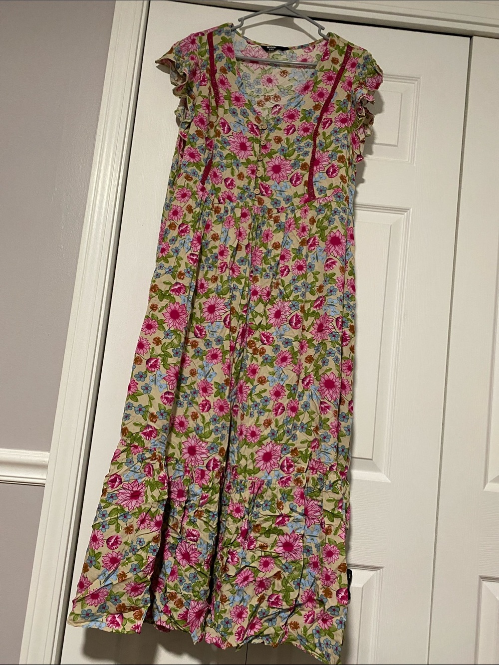 BloomChic Floral Maxi Dress in Pink and Green